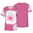thumbnail image 4 of Lolmot Breast Cancer Awareness Tshirt Women Plus Size Short Sleeve T Shirt Sunflower Graphic Tees Gift for Cancer Survivor, Fight for Cancer Awareness Shirt, 4 of 5