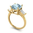 thumbnail image 2 of Clara Pucci 14K Yellow Gold 3ct Aquamarine Three-Stone Ring for Women, 2 of 7