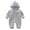 Light Gray, variant on Baby Boys Girls Bodysuits Long Sleeve Solid Color Bear Graphic Hooded Jumpsuit Snowsuit Baby Boys Girls Warm Stylish And Comfortable Bodysuits，0 -3 Months