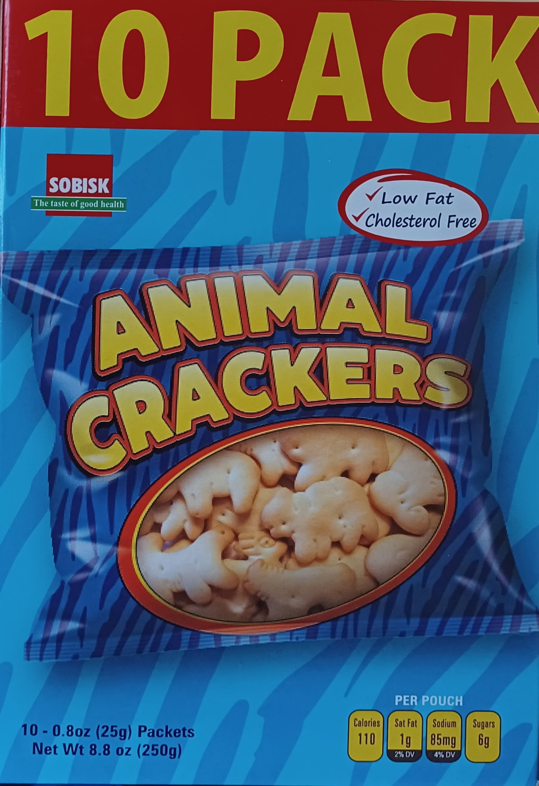 Sobisk Animal Crackers .8 oz bags, Low Fat, Cholesterol Free, No High
