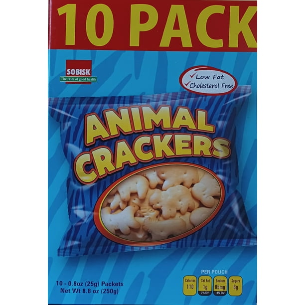 Sobisk Animal Crackers .8 oz bags, Low Fat, Cholesterol Free, No High