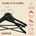 thumbnail image 4 of Black Wooden Hangers 100 Pack – Heavy-Duty with 360° Swivel Hook, Non-Slip, Pants Bar & Shoulder Grooves - Wooden Hangers for Suits, Jackets, Dresses & Camisoles, Space-Saving and Smooth Finish, 4 of 8