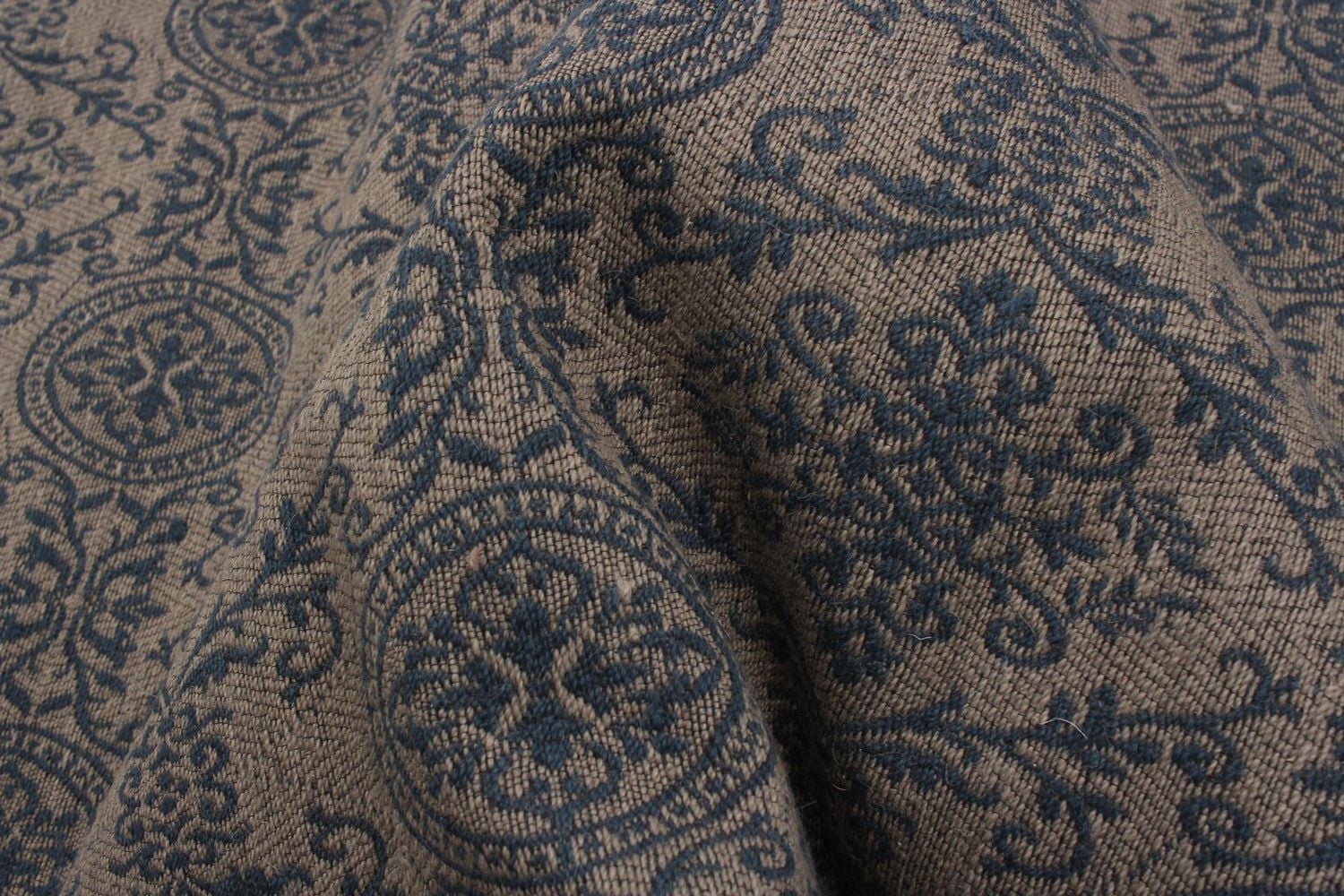 ECARPETGALLERY 4'9" x 6'10" Contemporary Collage Handmade Area Rug for Living Room, Dining Room and Bedroom in Blue