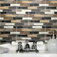 thumbnail image 7 of 5 Sheet Peel and Stick Backsplash Waterproof Stone Backsplash Tile Marble Self Adhesive Peel and Stick on Backsplash for Kitchen Bathroom Fireplace Cabinet 4"x8" Black, 7 of 7