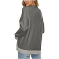 thumbnail image 4 of GigrtiJin Womens Casual V Neck Long Sleeve Sweaters Fashion Color Block Comfy Pullover Loose Sweater Tops, 4 of 6