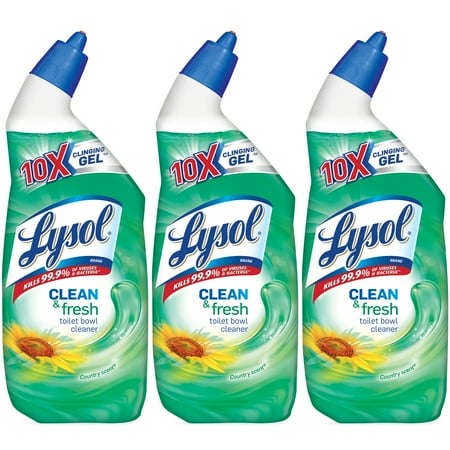 - Lysol Clean & Fresh Toilet Bowl Cleaner, Country Scent, 72oz (3X24oz)