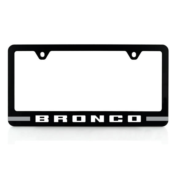 Ford Bronco UV Printed Plastic License Plate Frame - Gray