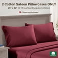 thumbnail image 3 of California Design Den Standard / Queen Pillow Cases Set of 2 - 600 Thread Count Sateen, 100% Cotton, Fits Standard and Queen Pillows - Brick Red, 3 of 8