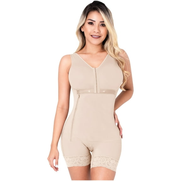 SONRYSE Slimming Body Shaper Postpartum Girdle for Stomach Body Slimmer Shapewear Fajas Bodysuit for Woman Fajas Colombianas Postparto para Mujer Beige XS