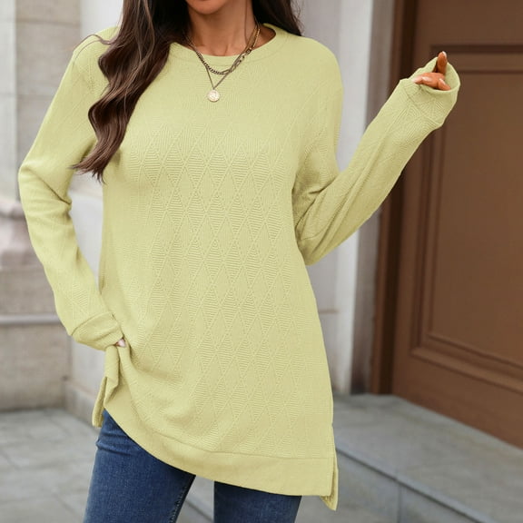 Ounisa Womens Sweaters Fall Fashion 2025 Casual Loose Turtleneck Batwing Round Neck Long Sleeve Knit Sweater Pullover Tops