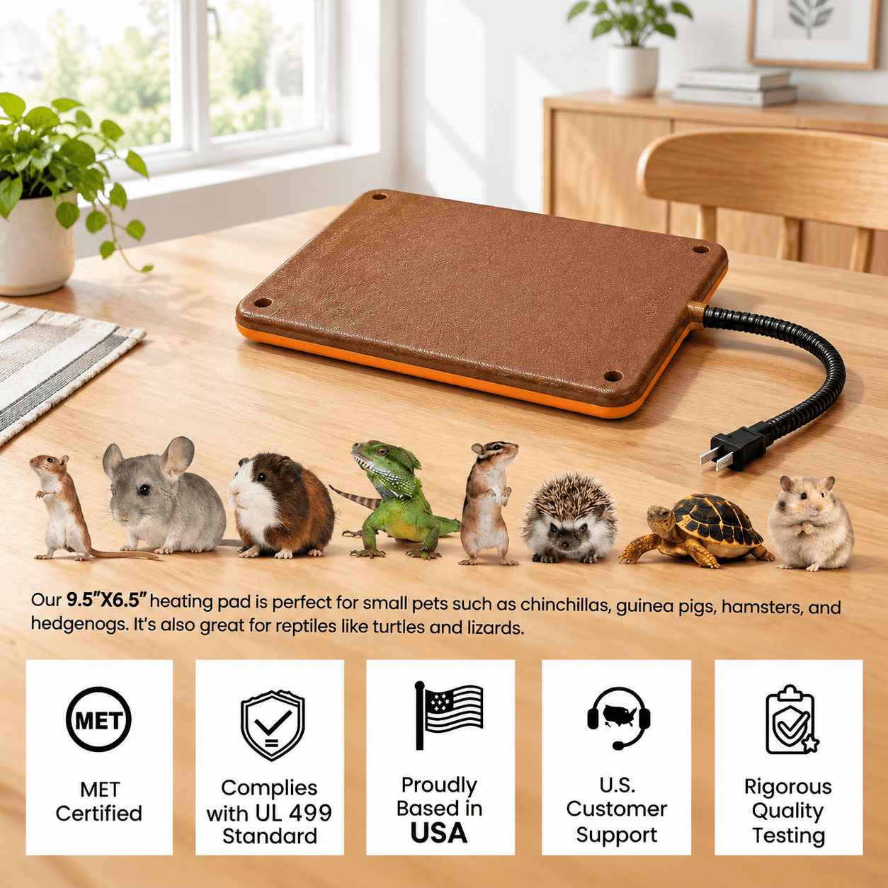 Small Animal Heating Pad S: 9.4 x 6.5 For Rabbits Guinea Pigs Chickens Indoor Outdoor Winter Thermal
