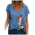 thumbnail image 1 of T-Shirt à Manches Courtes à Col Rond Imprimé en 3D pour Femme, 1 of 3