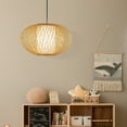 thumbnail image 6 of Modern Bamboo Wicker Rattan Hanging Light Shade for Living Room, Dining Room, Entryway, 6 of 9