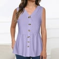 thumbnail image 2 of Women's Plus Size Sleeveless Shirt Button down Shirts Dressy Casual V-Neck Tank Top Womens Clothing, 2 of 6