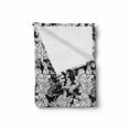 thumbnail image 2 of Vintage Soft Flannel Fleece Throw Blanket, Floral Theme Roses and Insects Butterfly Botanical Leaves Image, Cozy Plush for Indoor and Outdoor Use, 50" x 60", Charcoal Grey White, by Ambesonne, 2 of 6