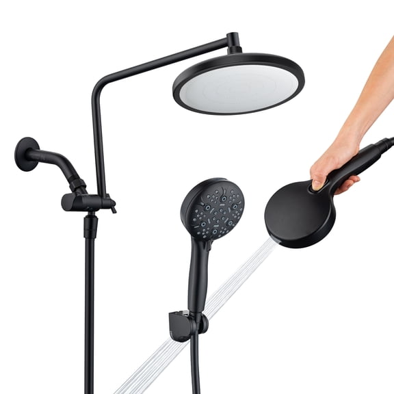 JoyrainMulti-function shower set, 2-in-1 rain shower system, 8-inch overhead shower and 8-mode high-pressure handheld shower head, with built-in powerful cleaning function