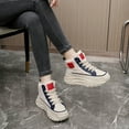 thumbnail image 4 of Zapatos altos de invierno para mujer, zapatos acolchados de algodón y gamuza, cálidos zapatos de lana de cordero con suela gruesa que realzan la versión coreana, 4 of 6
