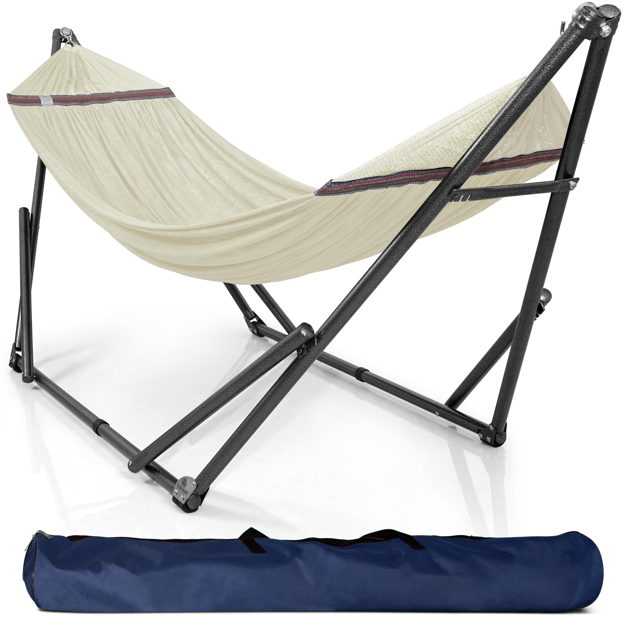 Double Grey Tranquillo YW2N Universal Stand-1.2mm Thickness Steel Frame with Hammock Net 