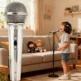 thumbnail image 7 of 1pcs Simulated Microphone Prop Toy, Realistic Performance Microphone Ideal for Birthday Parties, Talent Shows, Speech Practice or Little Host Activities, Durable and Fun, Silver, 7 of 7