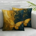 thumbnail image 3 of JRXY Short Plush Pillowcase 1 Piece Gold and Blue Abstract Art White, 3 of 5