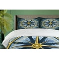 thumbnail image 4 of Ambesonne Compass Duvet Cover Sets, Yellow Navigation, 2-Queen, Yellow Navy Blue, 4 of 7
