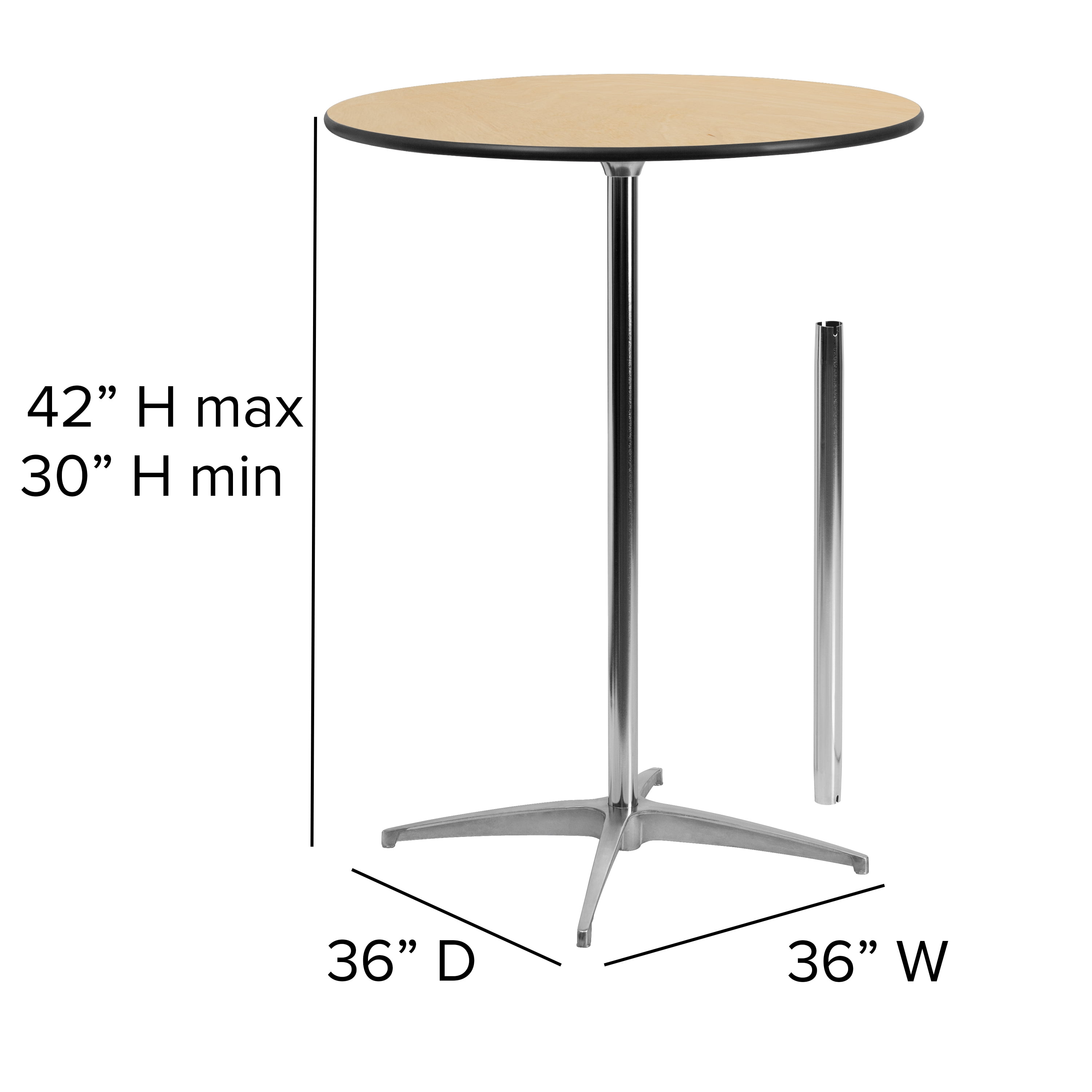 36 Round Cocktail Table x 42 Height
