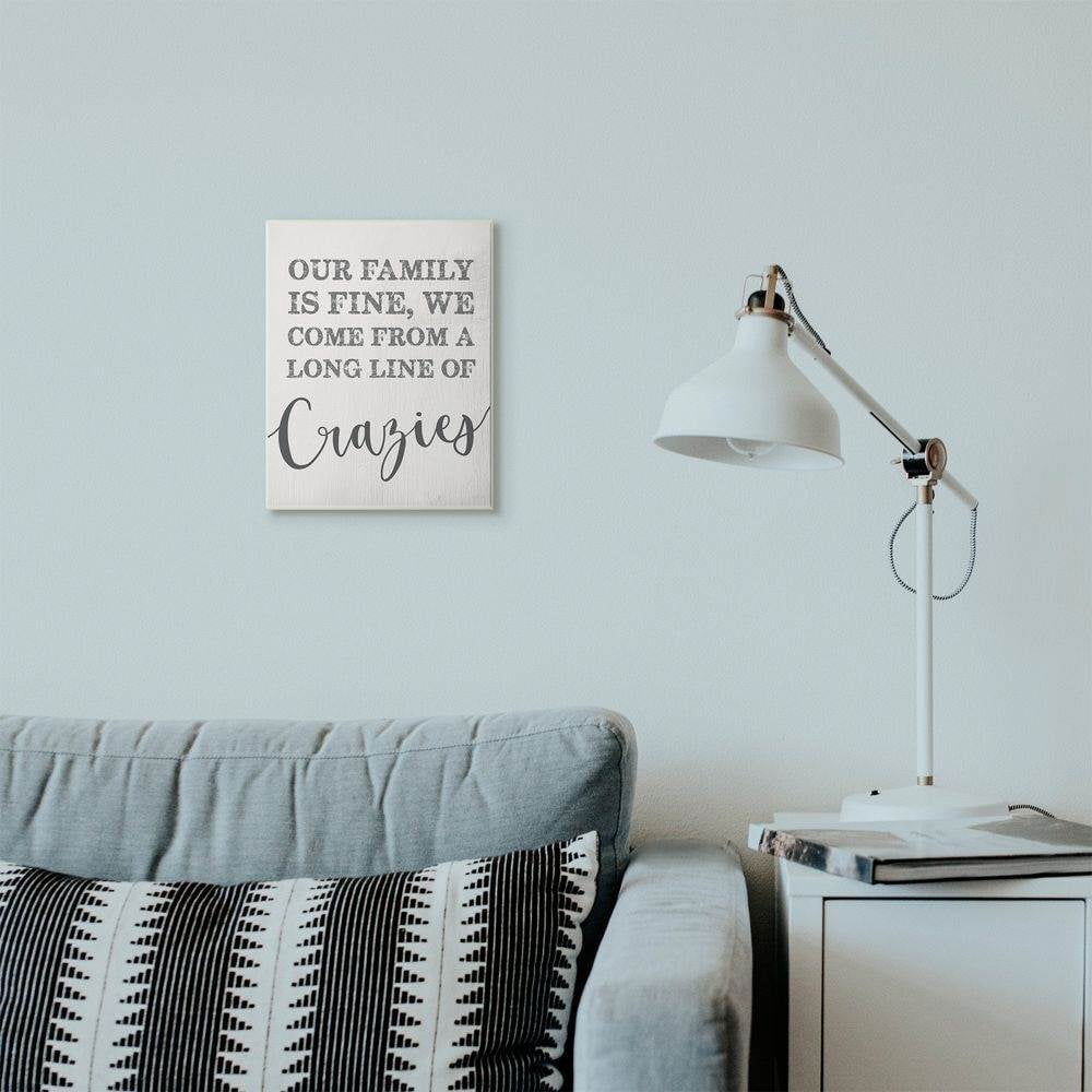 Stupell Industries Family Of Crazies Funny Wood Texture Word Design Wall Plaque by Daphne Polselli
