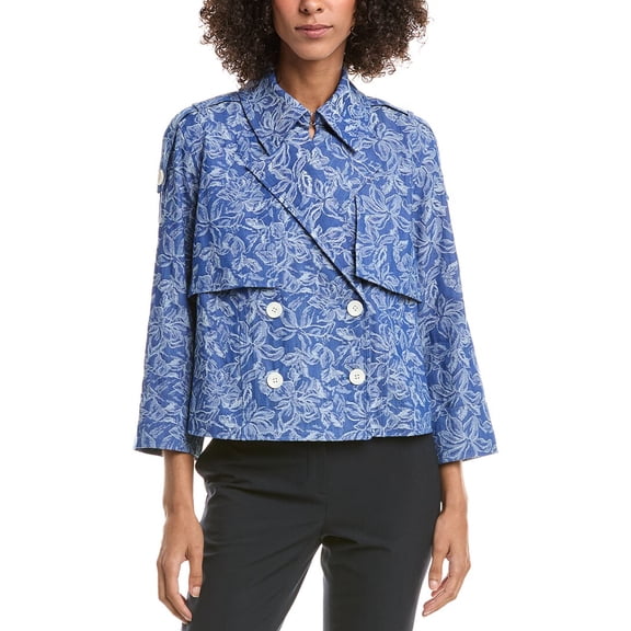 Derek Lam 10 Crosby womens  Elijah Cropped Trench Jacket, xs, Blue