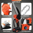 thumbnail image 4 of Mini Chainsaw 8 inch, HDJ Mini Chainsaw Cordless with 2PCS Batteries, Electric Chainsaw Portable One-Hand for Wood Cutting Tree Branch Trimming, 4 of 9