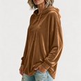 thumbnail image 4 of Hurxie Women Casual Hoodie Velour Long Sleeves Fashion Pullover Loose Fit Tunic Winter Tops Comfy Shirts, 4 of 7