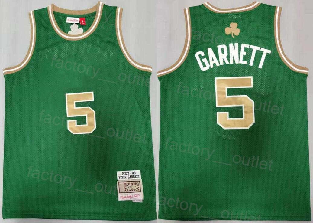 NBA_ Mitchell and Ness Retro Basketball Kevin Garnett Jersey 5 Ray Allen 20  Paul Pierce 34 Larry Bird 33 Vintage Color Bl''nba''jerseys 