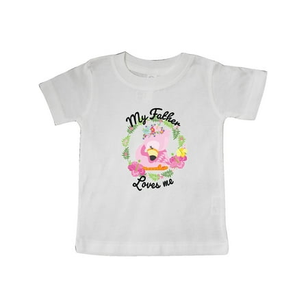 

Inktastic Baby Flamingo My Father Loves Me in Flower Wreath Gift Baby Boy or Baby Girl T-Shirt