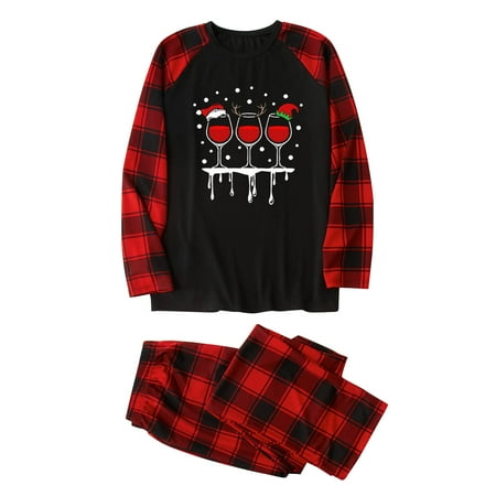 

AnuirheiH Xmas Pjs Set Matching Family Sets Christmas Casual Printed Top With Bottom Outfits Home Wear Sale Clearance