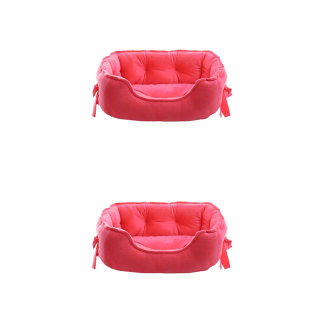 Transemion Dog Bed Washable For Clean And Odor-Free Sleeping Area Two Size For Choice rose red S 2Set