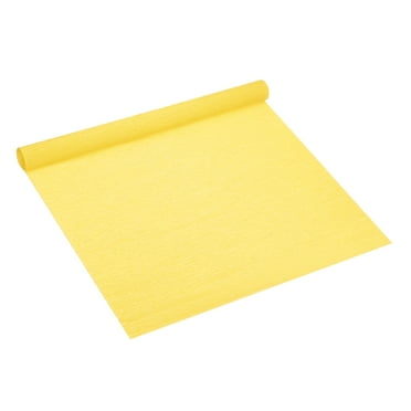 Uxcell 8.2ft Crepe Paper Roll, 1 Roll 20" Width Paper Streamer Sheet for Craft Flower Making Decoration, Bright Yellow