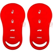 2x New Key Fob Remote 4 Buttons Silicone Cover Fit/For Jeep Dodge Chrysler Plymouth.