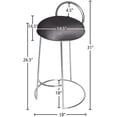 thumbnail image 5 of Meridian Furniture Ring Soft Gray Velvet Counter Stool in Brushed Chrome Finish, 5 of 5