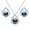 Black, variant on White Pearl Necklace and Earrings Set | 925 Sterling Silver Jewelry Set with Pendant and earrings Valentine's Day Gift