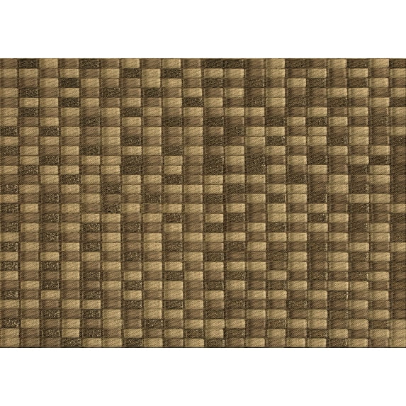 Ahgly Company Indoor Rectangle Patterned Cinnamon Brown Area Rugs, 5' x 7'