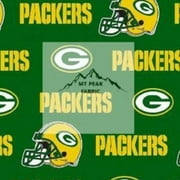 Packers Solid Green Cotton Fabric