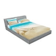 thumbnail image 2 of Ambesonne Seashells Fitted Sheet & Pillow Sham Set, Pastel Beach Scene, Full, Multicolor, 2 of 2
