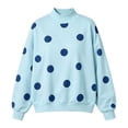thumbnail image 4 of Womens Polka Dot Sweatshirts Mock Neck Long Sleeve Pullover Tops,Oversized Sweatshirt,Drop Shoulder,Y2K,Fall Fashion Outfits 2026,Soft,Turtleneck,Loose Fit Travel Casual Lounge Outfit Sky Blue, 4 of 4