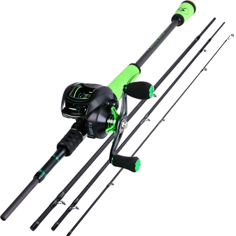Sougayilang Speed Bass Fishing Rod Reel Combo Porable High Carbon 4 Pc  Blanks for Spinning & Casting