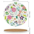 thumbnail image 3 of Round Drink Coasters, 1 Pcs Colorful Insects and Flowers Absorbent Ceramic Coaster with Cork Base for Coffee Cups Housewarming Gift for Home Decor, 3 of 6