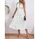 thumbnail image 3 of Vestido largo Wenrine de verano con estampado floral y cuello en V, sin mangas, verde, 3 of 6