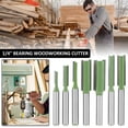 thumbnail image 4 of 7Pcs Shank Single Double Flute Straight Router Bit 3-12mm Flush Trim Wood Milling Cutter 1/4in Shank Portable Router Cutter for Fibreboard Solid Wood Board, 4 of 8