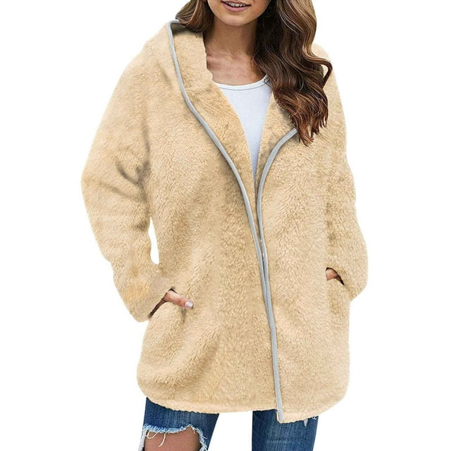 HBFAGFB Veste Chandail pour Femmes Cardigan à Capuche Confortable à Manches Longues Décontracté Kaki Taille P