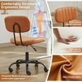 thumbnail image 6 of TUNYI Office Desk Chair with Wheels Armless Low Back Computer Chair Swivel Height Adjustable Task Vanity Chair for Home Office, Dressing Room, Dining Room (Brown), 6 of 8