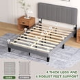 thumbnail image 6 of Pingliang Home Queen Size Bed Frame with Adjustable Upholstered Headboard&Wood Slats Support,Gray, 6 of 10