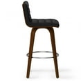 thumbnail image 4 of Roland Modern Swivel Bar Stool in Black Vegan Faux Leather, 4 of 13